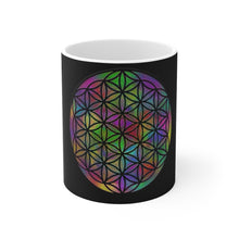 Load image into Gallery viewer, Flower of Life | Affirmation mug | Raise vibration energy | Ceramic Mug | Coffee Mug | Chakra heart center | I am grateful | Gratitude mug