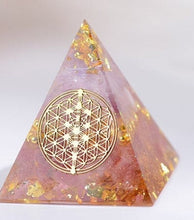 Load image into Gallery viewer, AwakenedYou Amethyst and Strawberry Quartz Orgonite Crystal Pyramid | Spiritualty Gift