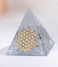Load image into Gallery viewer, AwakenedYou Black Hair Rutilated Quartz Orgonite Crystal Pyramid | Spiritualty Gift
