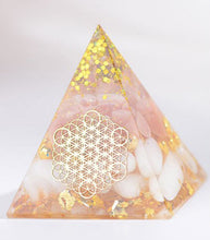 Load image into Gallery viewer, AwakenedYou Sunstone White Agate Orgonite Crystal Pyramid | Spiritualty Gift | Valentines Day Gift | Gift For Her | Gift For Him