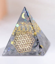 Load image into Gallery viewer, AwakenedYou Black Hair Rutilated Quartz Orgonite Crystal Pyramid | Spiritualty Gift