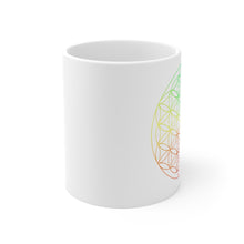 Load image into Gallery viewer, Flower of Life Mug, Chakras Mug, Reiki Master Gift, Sacred Geometry