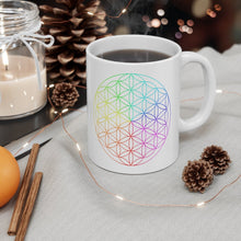 Load image into Gallery viewer, Flower of Life Mug, Chakras Mug, Reiki Master Gift, Sacred Geometry