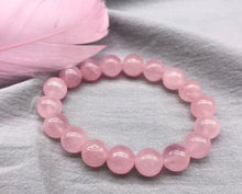 Load image into Gallery viewer, Rose Quartz Beaded Gemstone bracelet | Valentine's Day Gift | Bead jewelry | Healing Bracelet Top Quality Mala Bracelet