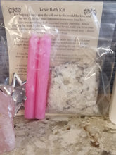 Load image into Gallery viewer, Love Bath kit | Bath Potion Bath Salts | Witchy Gift | Ritual Supply | I love you gift