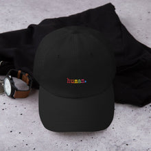 Load image into Gallery viewer, HUMAN hat | Gay Pride hat | Bisexual hat | LGBTQ Ally hat | Lesbian hat | LGBTQ hat | Queer Hat | Enby hat Nonbinary Dad Hat