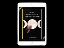 Load image into Gallery viewer, Moon Manifestation & Rituals Journal | 50+ Pages and 70+ Prompts for Moon Manifesting and Spells | Moon Magic Journal PDF