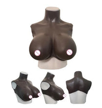 Load image into Gallery viewer, AwakenedYou Silicone Breast Plate (Color: Deep Brown) | Silicone Prosthetics | Cosplay, Transgender MTF, Drag Queens