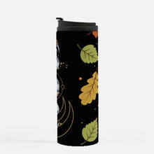 Load image into Gallery viewer, Fall Leaves Moon Phase Coffee travel mug, Witchy Thermal Tumbler 16 oz., Boho Hot Cold Drink Thermos Bottle