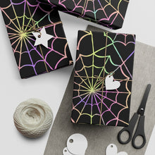 Load image into Gallery viewer, Pastel Goth Spider Web Gift Wrapping Paper | Goth Christmas | Spooky Christmas Paper| Pastel Goth Wrapping Paper 1pcs