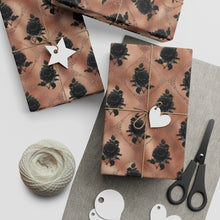 Load image into Gallery viewer, Black Rose Gothic Gift Wrapping Paper Sheets 1pcs