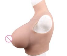 Load image into Gallery viewer, AwakenedYou A-H CUP Silicone Breast Shirt | Sleeveless High Collar (3 Colors) Breast Plate Prosthetics | For Transgender MTF, Drag Queens