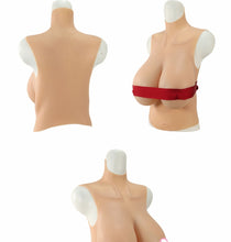 Load image into Gallery viewer, AwakenedYou Half-Body High Collar Silicone Sleeveless Breast Shirt / Breast Plate (6 Colors) | Cotton filling |For Transgender, Drag Queens