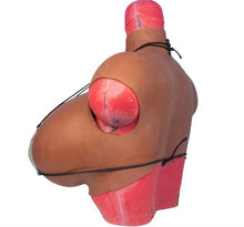 Load image into Gallery viewer, AwakenedYou Brown Skin Big Z-CUP Silicone Sleeveless Breast Shirt / Breast Plate | Silicone Prosthetics | For Transgender MTF, Drag Queens