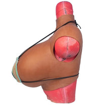 Load image into Gallery viewer, AwakenedYou Brown Skin Big Z-CUP Silicone Sleeveless Breast Shirt / Breast Plate | Silicone Prosthetics | For Transgender MTF, Drag Queens