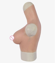 Load image into Gallery viewer, AwakenedYou High Collar Hyper-realistic Silicone Breast Shirt / Breast Plate with Zipper (4 Colors) D-Cup