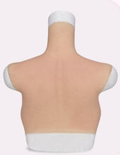 Load image into Gallery viewer, AwakenedYou G-H CUP Silicone Breast Shirt East West Design | Sleeveless High Collar (3 Colors) Breast Plate | Transgender MTF, Drag Queens