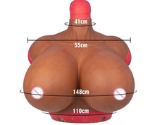 Load image into Gallery viewer, AwakenedYou Brown Skin Big Z-CUP Silicone Sleeveless Breast Shirt / Breast Plate | Silicone Prosthetics | For Transgender MTF, Drag Queens