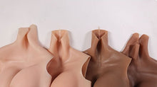 Load image into Gallery viewer, AwakenedYou High Collar Hyper-realistic Silicone Breast Shirt / Breast Plate with Zipper (4 Colors) D-Cup