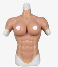 Load image into Gallery viewer, AwakenedYou New Silicone Muscular Woman Breast Plate (4 Colors) D-Cup | Silicone Prosthetics | For Cosplay, Transgender MTF, Drag Queens