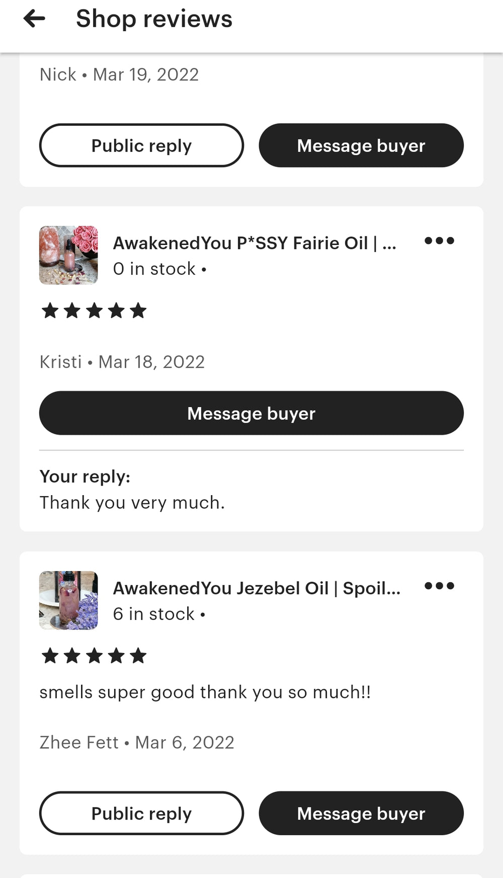 Customer review