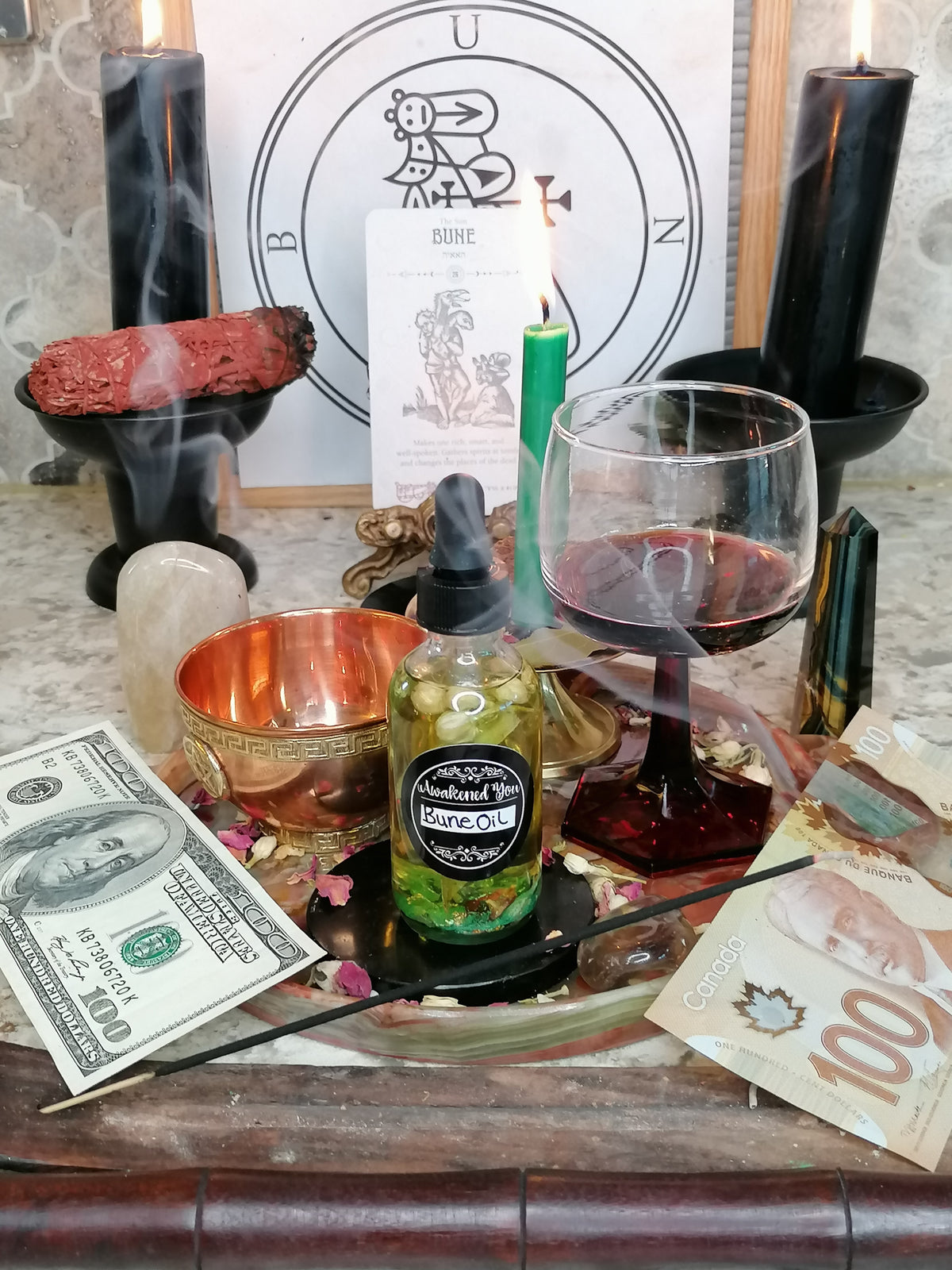 Bune Oil — Goetic Ritual Oil for Fast Wealth & Ancestor Work