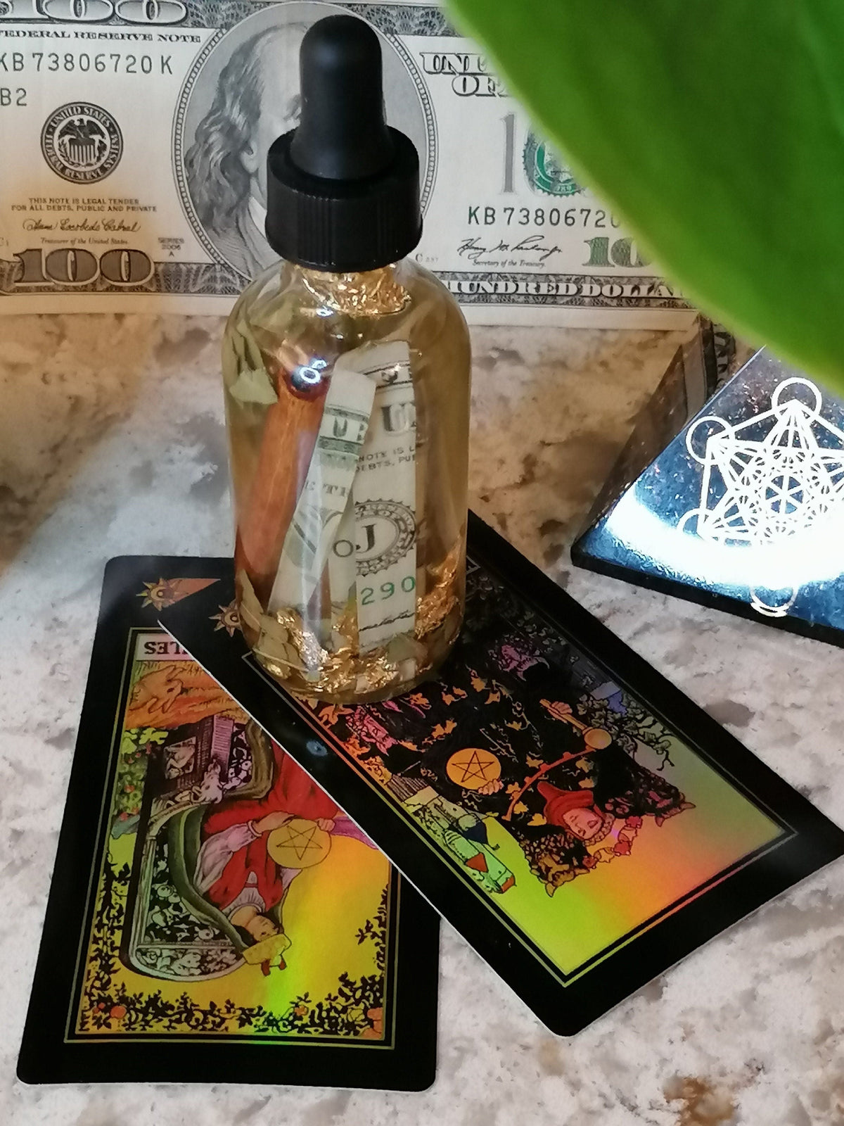 Get Money Oil with gold leaf