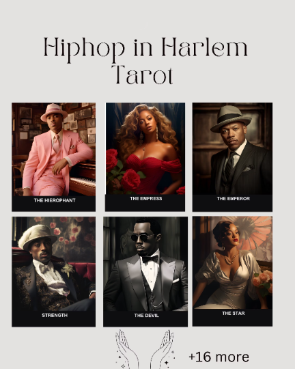 Hiphop Tarot Harlem Renaissance Major Arcana | 22 Tarot Size Cards | Black Art Images Oracle | Black Tarot | African Tarot Christmas Gift
