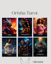 Load image into Gallery viewer, Mystique Orisha Major Arcana Tarot | 22 Tarot Size Cards | Black Art Images Oracle | Black Tarot Cards | African Tarot
