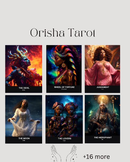 Mystique Orisha Major Arcana Tarot | 22 Tarot Size Cards | Black Art Images Oracle | Black Tarot Cards | African Tarot