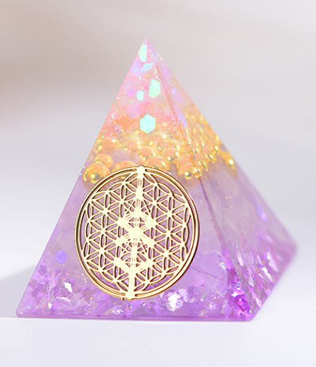 AwakenedYou Amethyst Orgonite Crystal Pyramid | Spiritualty Gift
