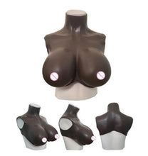 Load image into Gallery viewer, AwakenedYou Silicone Breast Plate (Color: Deep Brown) | Silicone Prosthetics | Cosplay, Transgender MTF, Drag Queens
