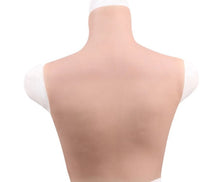 Load image into Gallery viewer, AwakenedYou A-H CUP Cotton filling Silicone Breast Shirt | Sleeveless High Collar (3 Colors) Breast Plate | For Transgender MTF, Drag Queens
