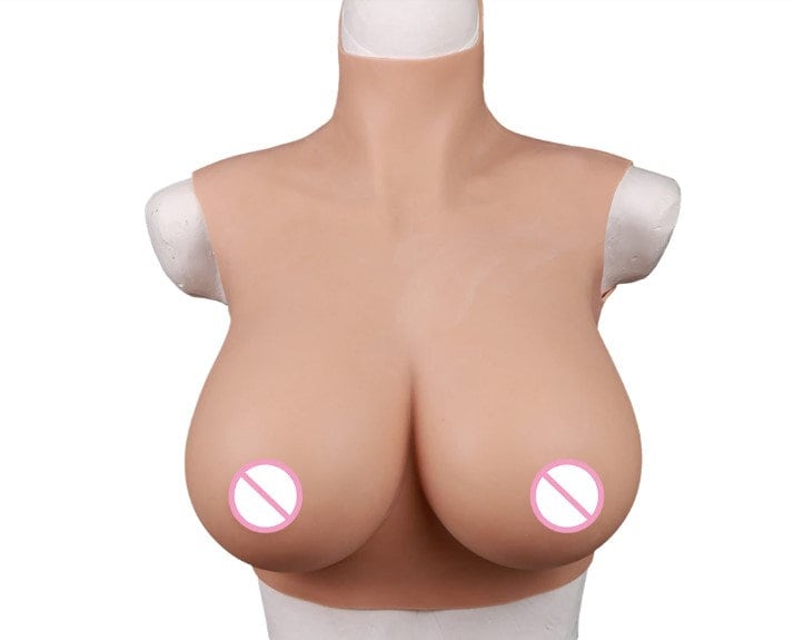 AwakenedYou C-H CUP Silicone Breast Shirt (3 Colors) | Sleeveless Breast Plate Prosthetics | For Transgender MTF, Drag Queens
