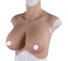 Load image into Gallery viewer, AwakenedYou High Collar Hyper-realistic Silicone Breast Shirt / Breast Plate (4 Colors) C-H Cup| Small and Plus sizes available
