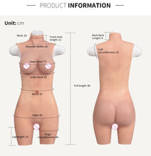 Load image into Gallery viewer, AwakenedYou D CUP Silicone 3-Quarter Jumpsuit (3 Colors) | Sleeveless Breast Plate Prosthetics | For Transgender MTF, Drag Queens
