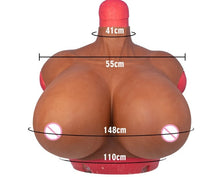 Load image into Gallery viewer, AwakenedYou Brown Skin Big Z-CUP Silicone Sleeveless Breast Shirt / Breast Plate | Silicone Prosthetics | For Transgender MTF, Drag Queens
